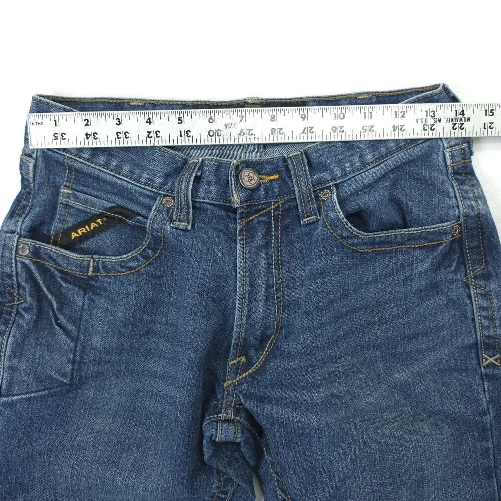 Ariat M5 Straight Fit Straight Leg Men's 28x30 (28x27) Blue Cotton Denim Jeans